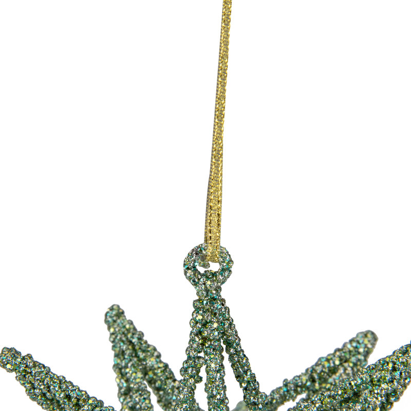 Ornement de Noël étoile scintillante 3D, H 6,5 po x l 6,5 po x 6,5 po, Vert