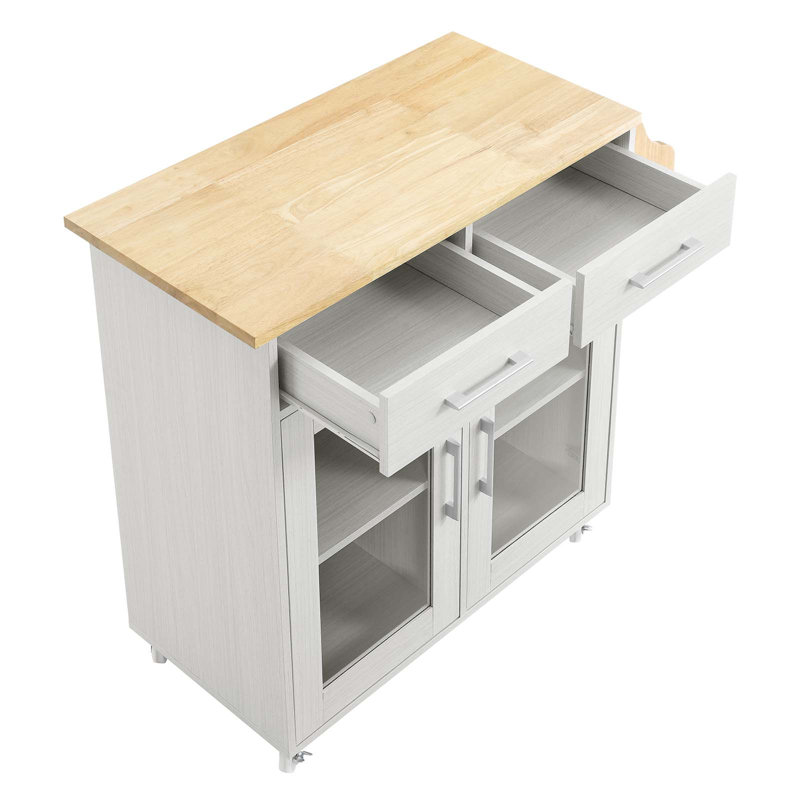 Modway Cuisine Kitchen Cart, White