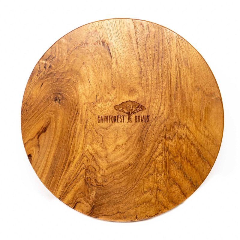 Rainforest Bowls Wood Pizza Pan, 0.78" H x 9.8" L x 9.8" W