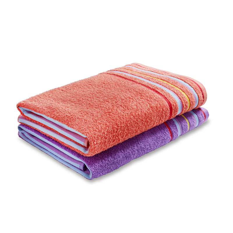 Rainbow 100% Beach Towel, Coral