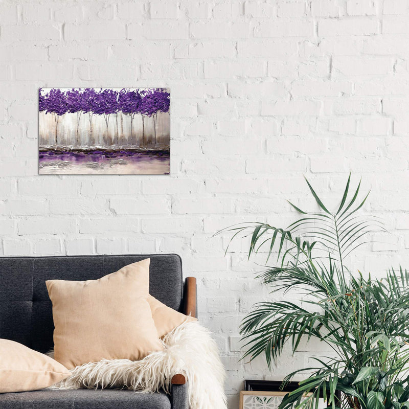 Purple Summer by Osnat Tzadok - Wrapped Canvas Painting, 66.04 cm H x 45.72 cm W x 1.91 cm D
