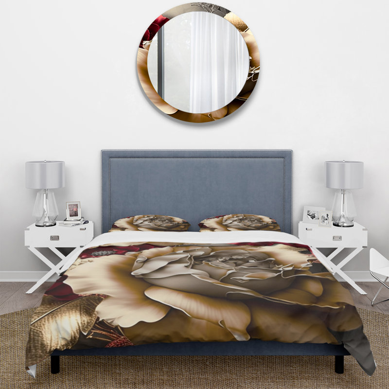 Ensemble de housse de couette en microfibre / polyester Blossoming Vintage Rose
