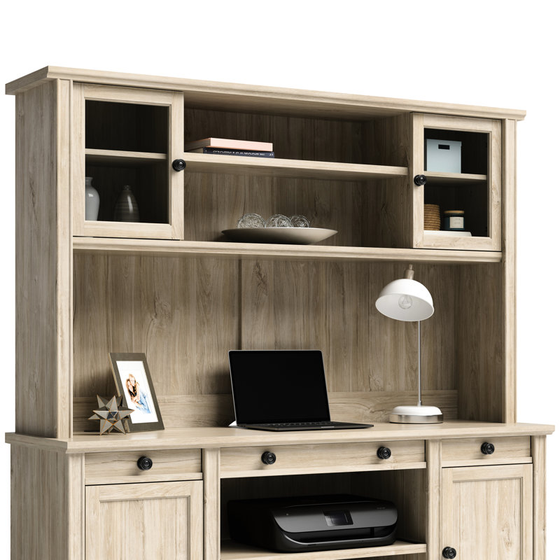 Finition brune pour l'organisation de bureau, 4 tablettes réglables horizontales, dossier fermé, structure en bois d'ingénierie, peut contenir 24 bobines de fil, 16 po x 13 7/8 po, guide d'assemblage simple dans la finition, traditionnel