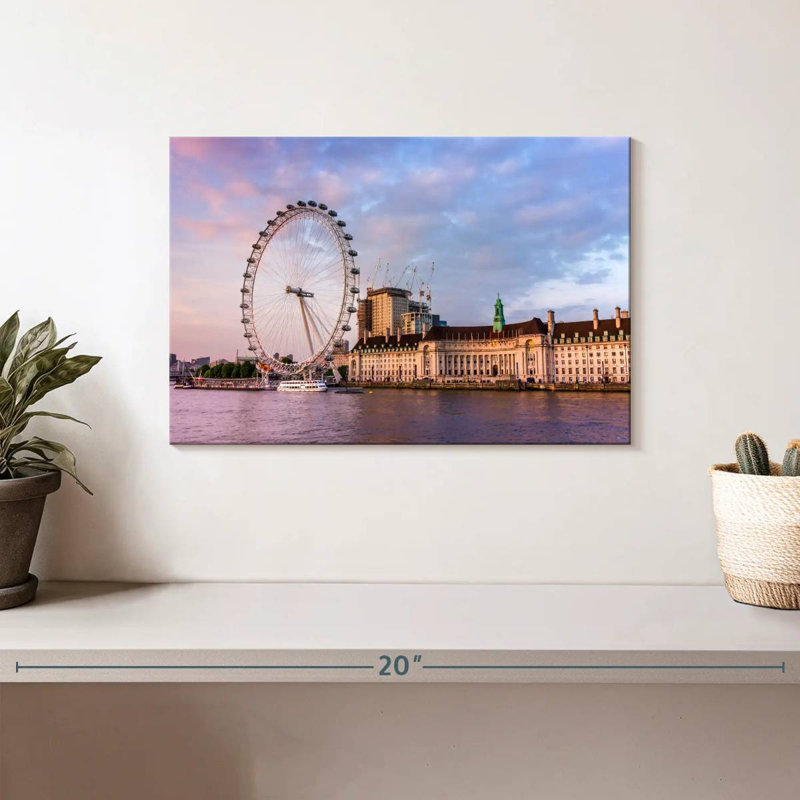 Rorry London Eye Along Thames River, 8" H x 12" W