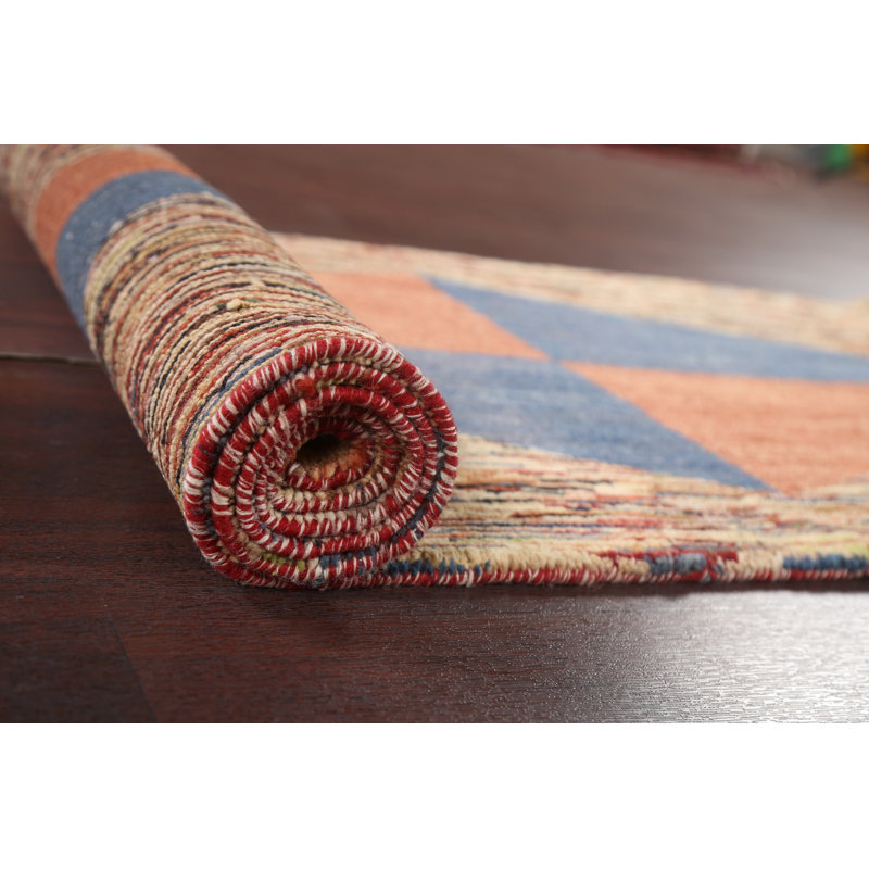 Tapis de couloir unique en laine noué à la main de taille 2 pi 7 po x 10 pi 3 po Karell