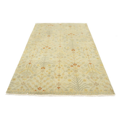 Cream Floral Oushak 5x8 Oriental Rug