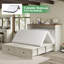 Grand lit escamotable Wilkinson Farmhouse avec grand tiroir de rangement et station de charge, blanc-473660190-473660191