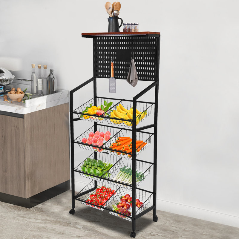 4-Tier Rolling Kitchen Storage Cart