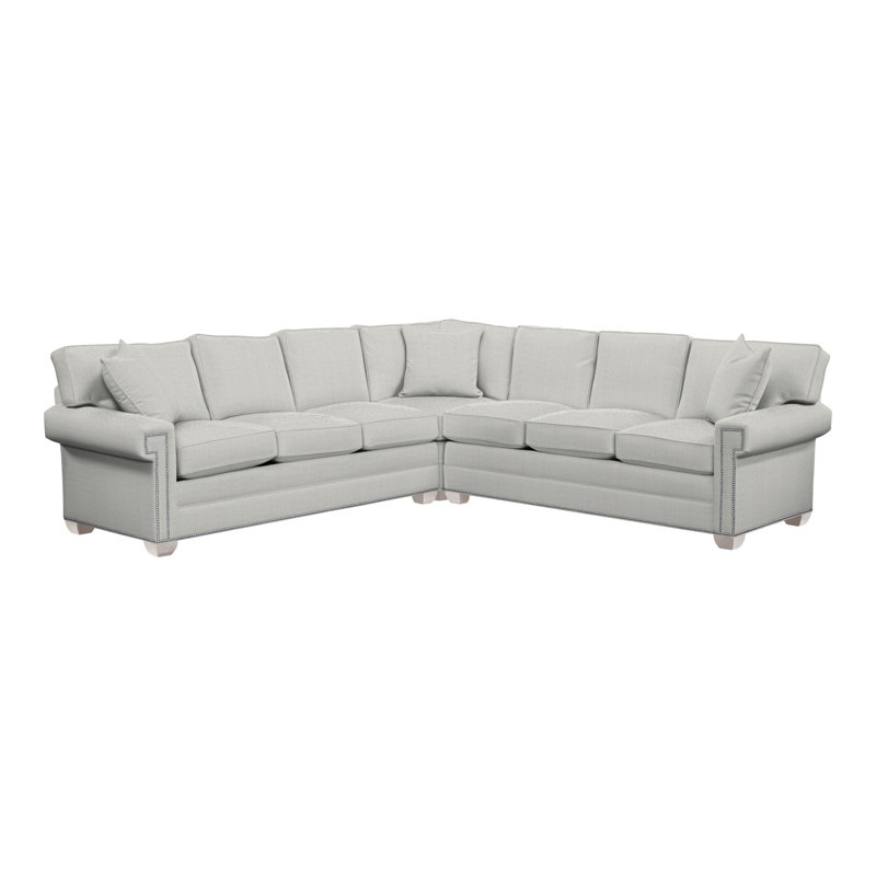 Canapé modulaire 3 pièces Davidson American Bungalow, Coton Callaloo, Oui, Gris colombe