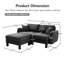 Canapé modulaire en tissu 2 places avec repose-pieds amovible Boucle-117582133