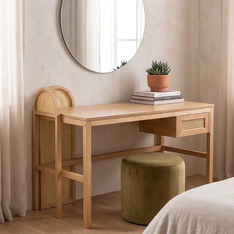 Elowen 51" Solid Ash Wood Writing Desk