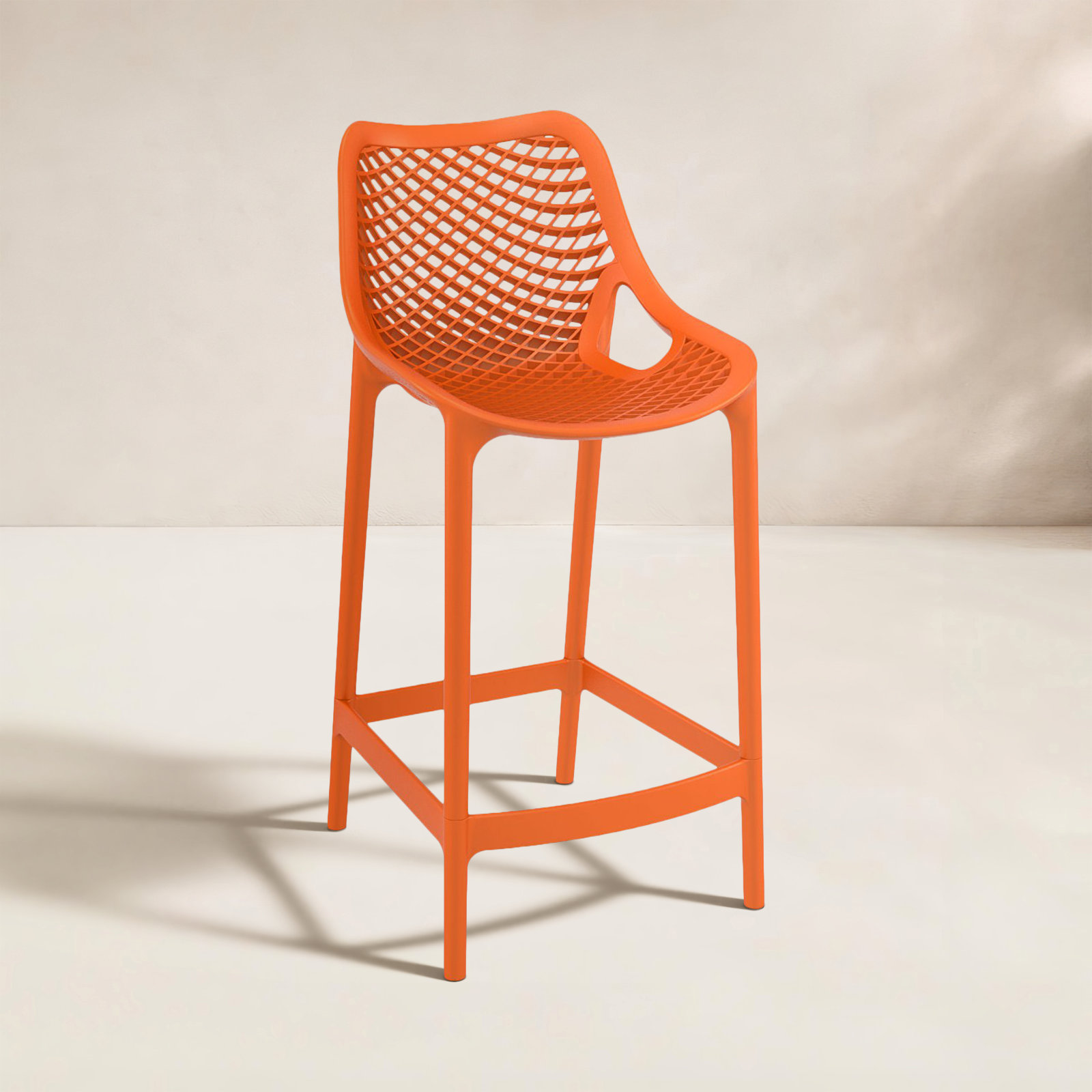 Farrah Patio Bar Stool, Orange, 25.6"