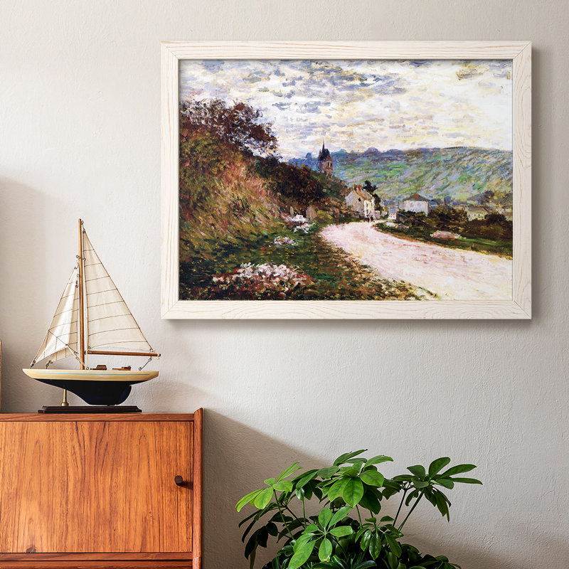 The Road At Vetheuil, 1878, reproduction d'art sur toile, Blanc, H 22 po x l 32 po x P 1,5 po