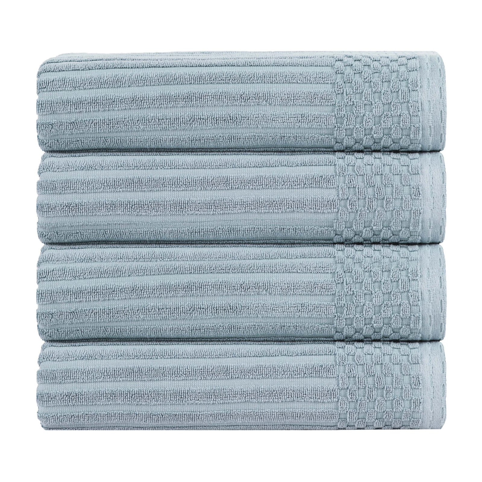 Ribbed Cotton Bath Towel, Slate Blue