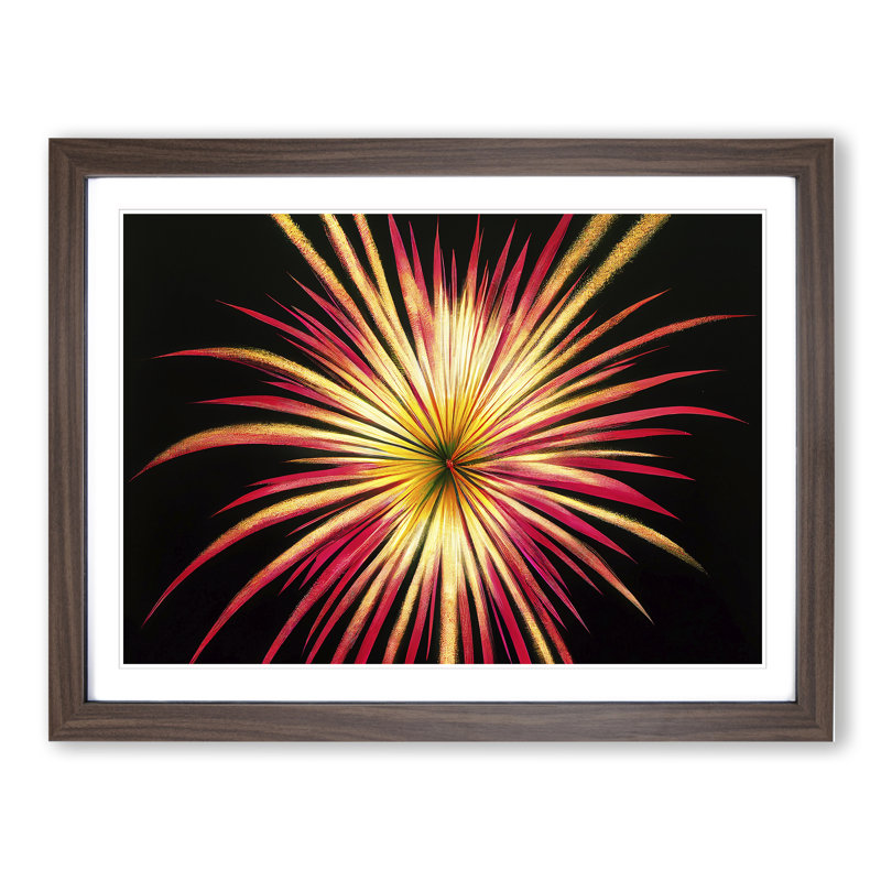 Glowing Fireworks - Framed Print, Walnut, 34cm H x 46cm W x 2cm D