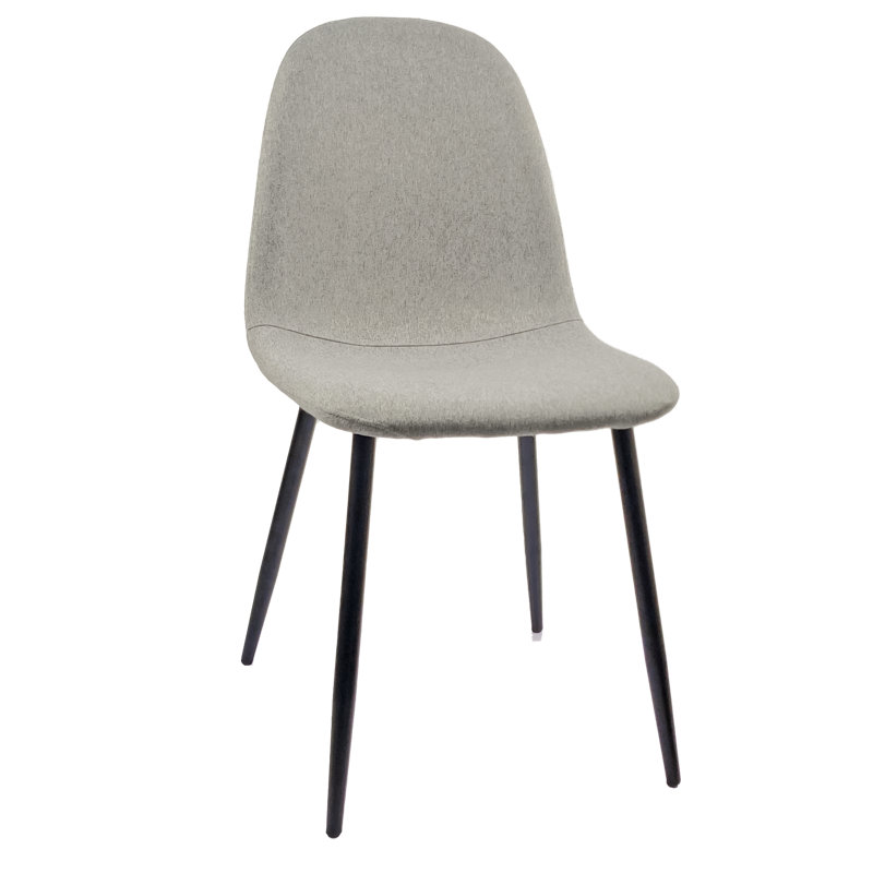 Chaises de salle à manger Collett, Gris clair, Noir