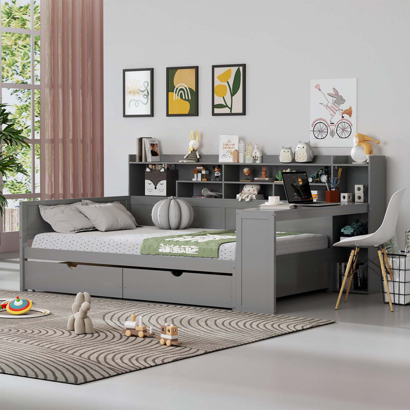 Versatile Daybed with Storage and Desk for Optimal Space Utilization, Full/Double
