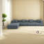 Canapé modulaire en flanelle gris confortable