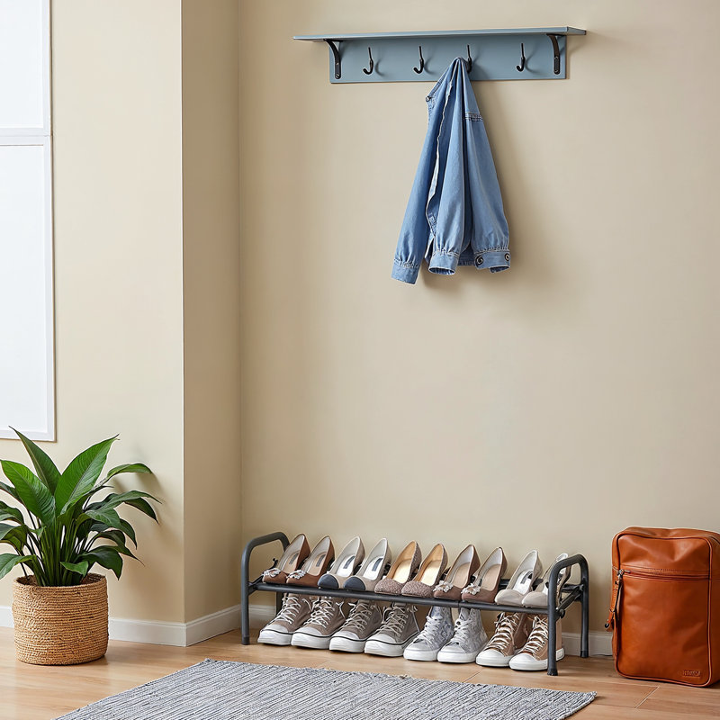 Expandable Shoe Rack, 1-Tier Metal Shoe Shelf Storage, Adjustable Shoe Organizer, Free Standing Shoe Rack For Entryway, Closet, Doorway, Easy Assembly