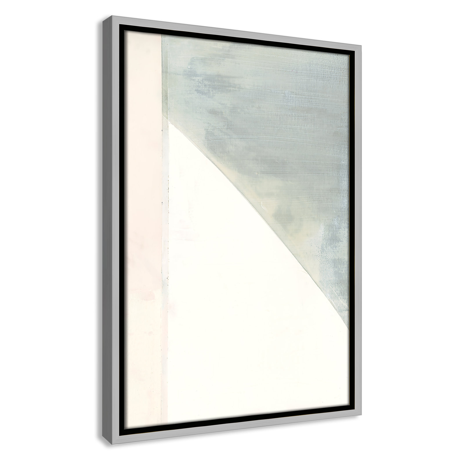 Alexandria "In Neutral I" Painting by Cartissi, 19.5" H x 13.5" W x 2" D, Silver Framed Canvas