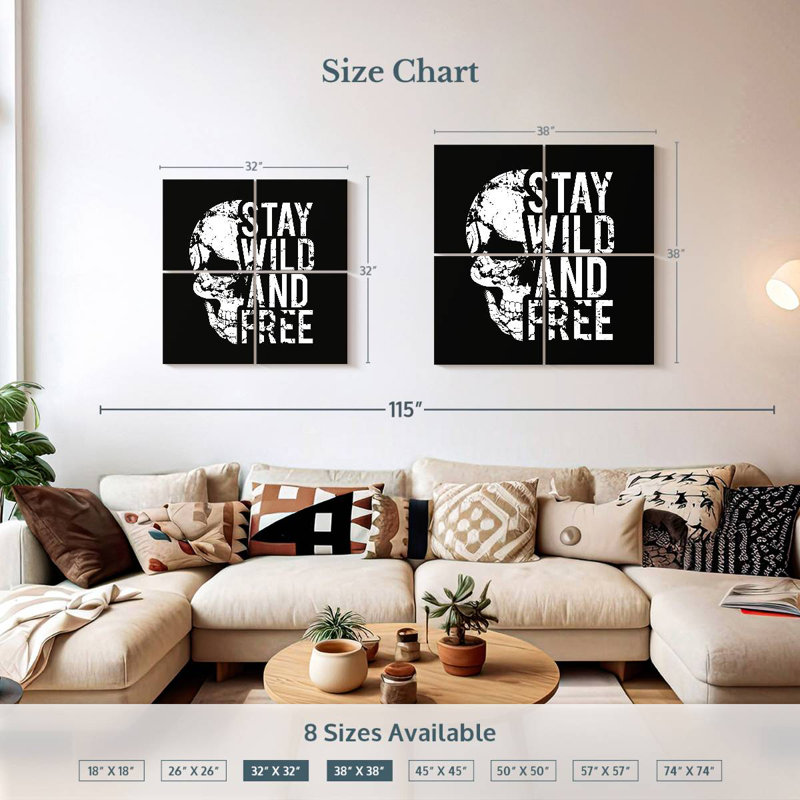 Tergel Stay Wild And Free, H 32 po x l 32 po