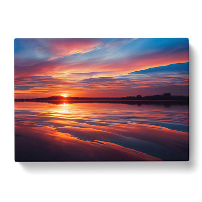 Lively Seascape At Sunset - Wrapped Canvas