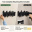 Porte-manteau mural en bambou à plusieurs crochets - Crochets décoratifs modernes et uniques, gain de place, avec 4 crochets rabattables pour suspendre manteaux et décorations de Noël, noir