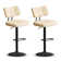 Swivel Adjustable Height Bar Stools with Footrest and Thick Cushion Curved Backrest(Set of 2)
