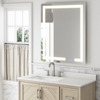  Miroir de salle de bain rectangulaire sans cadre à DEL 36 po x 30 po