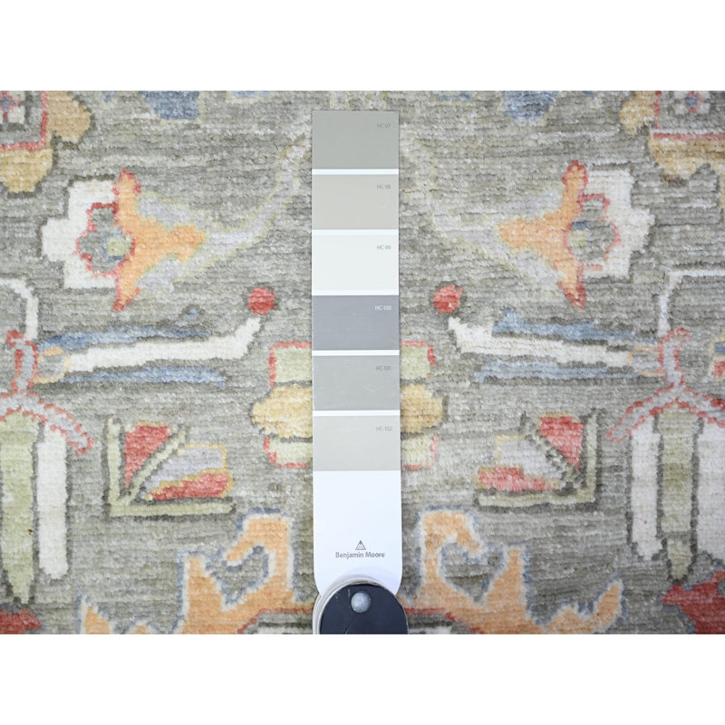 Tapis de couloir gris en laine noué à la main 2 pi 5 po x 16 pi Peshawar XL 4EA8E8AB1E2D42158293B168C62D4606