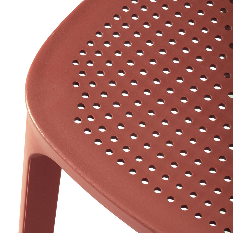 Chaise de salle à manger d'extérieur empilable, Rouge