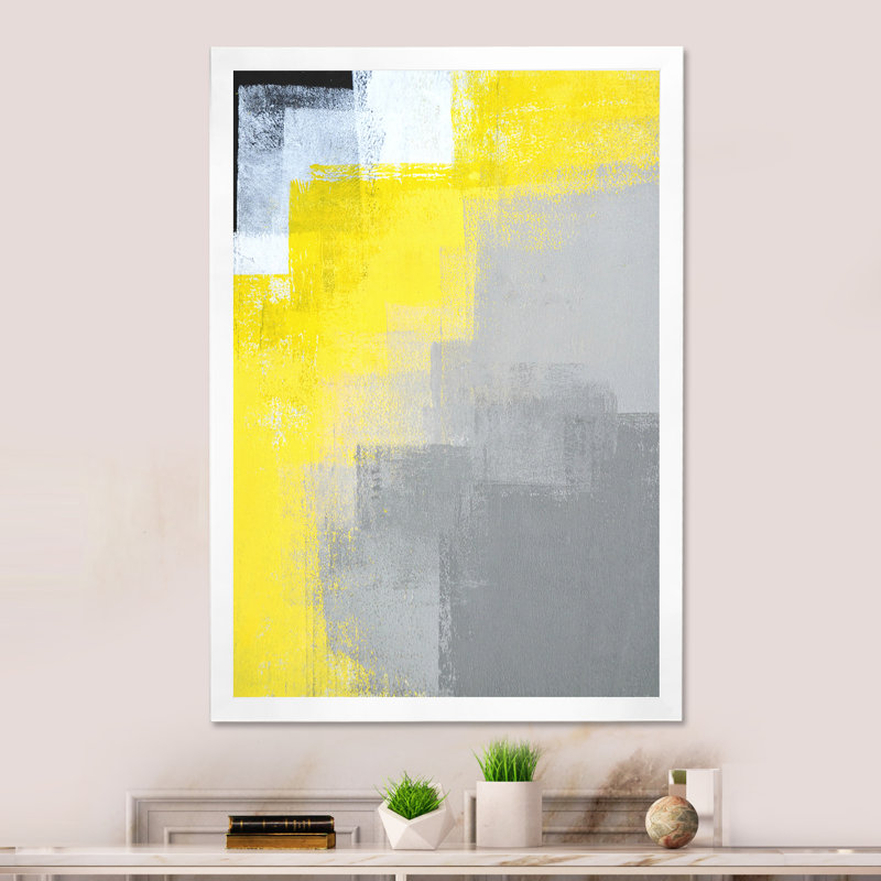 Abstrait, univers - peinture, H 20 po x l 12 po, Cadre photo blanc