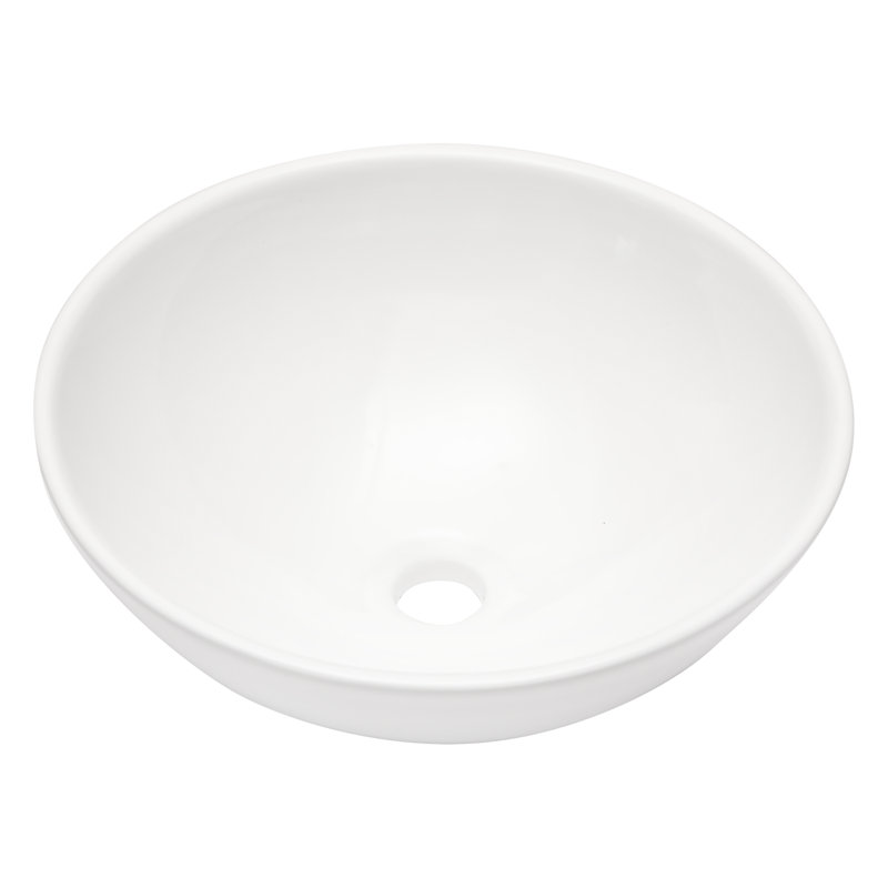 16"X16" White Ceramic C Vessel Bathroom Sink