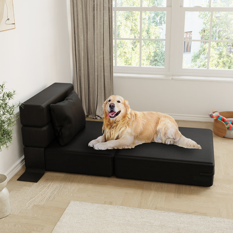 Canapé modulaire convertible en tissu Boneless, Noir