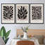 Signature signée sur toile, ensemble d'art mural français rétro Art déco, plantes à fleurs, nature sauvage, illustrations, art moderne, minimalisme, décor pour le salon, la chambre à coucher, le bureau - 16 po x 24 po x 3 po blanc-192326486-192326485