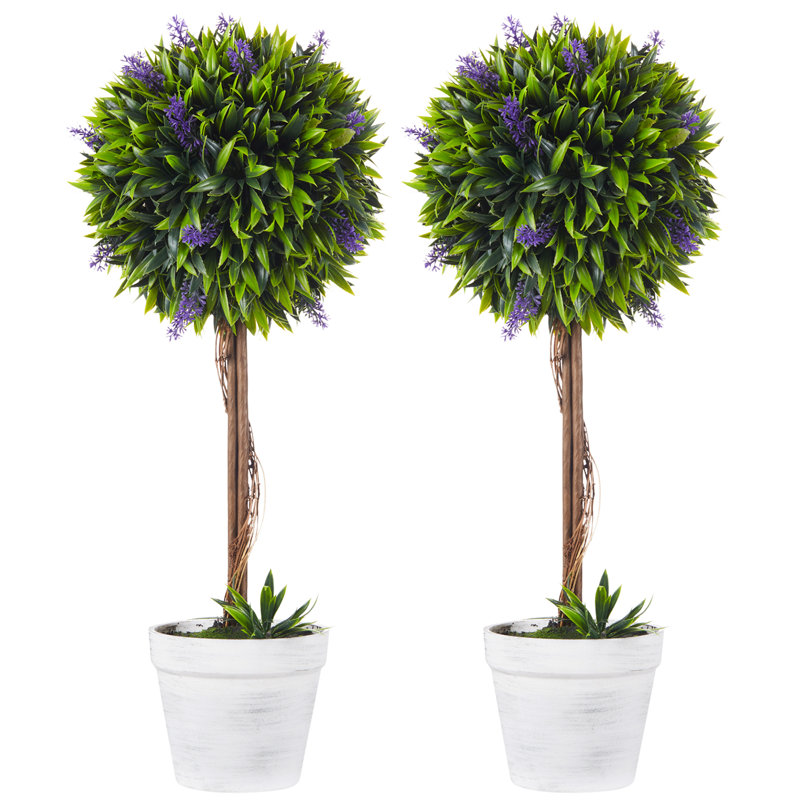 60cm Faux Flowering Topiary in Pot