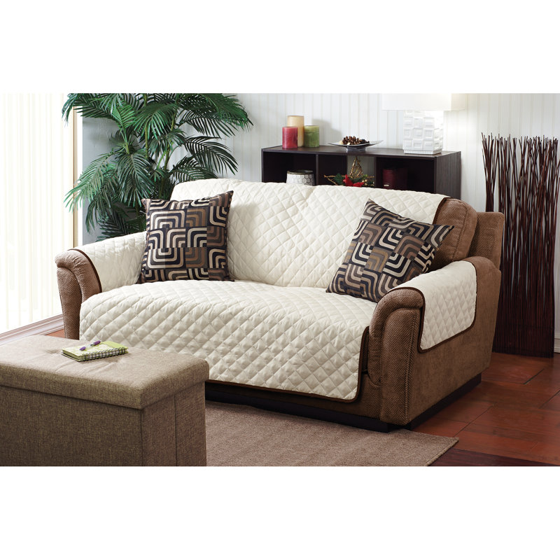 Housse pour causeuse à coussins carrés / rectangulaires, Chocolat / Taupe