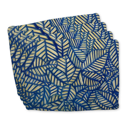 Leaves Pattern Braided Polyester Placemats Set of 4 | Home Decor