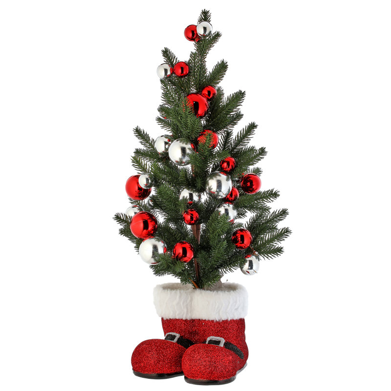 25" Tree With Balls In Santa Boots
