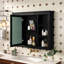 Armoire à pharmacie murale élégante avec miroir et 6 tablettes ouvertes (coiffeuse exclue)