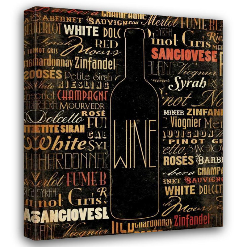 Toile tendue avec toile Trinx Gray, Jace, titre: WINE 1