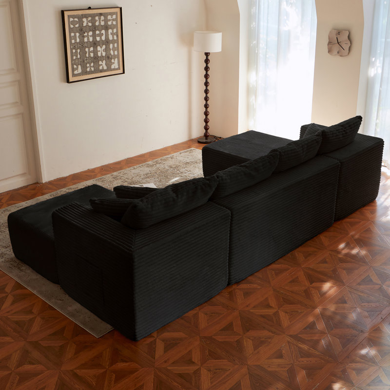 Canapés modulaires confortables, rembourrés de mousse, design moderne pour le salon