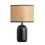 Lampe de table 15,4 po en métal noir avec abat-jour en rotin pour les chambres à coucher, les salons ou les coins de lecture