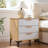 3-Drawer Nightstand,Natural Oak/White,1 Pcs-2077547804