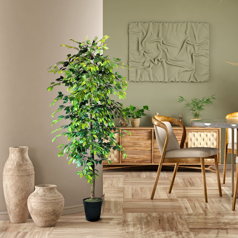 Ficus artificiel en pot 120 po, H 96 po x l 24 po