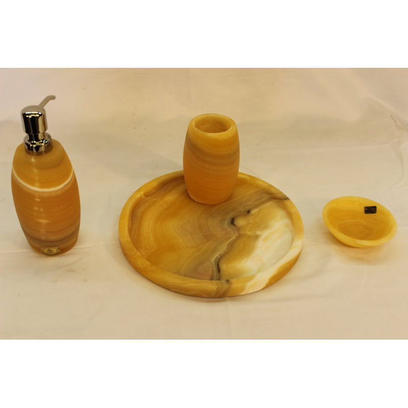 Ensemble d'accessoires de bain 4 pièces Onyx, Miel