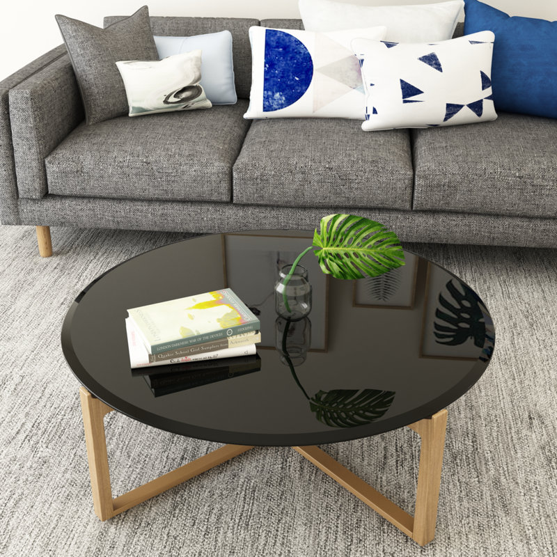 Plateau de table rond en verre trempé - Diamètre, verre de remplacement biseauté de 1/2 po d'épaisseur