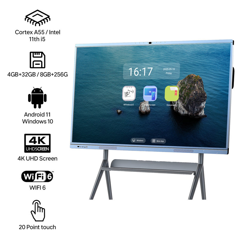 JYXCN Smart Board, améliorez votre espace! Tableau blanc interactif tout-en-un à écran tactile avec système double et partage de nuage avec tableau blanc numérique pour l'éducation et le bureau?