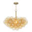 Bubbles Chandelier with Amber Glass-280817179