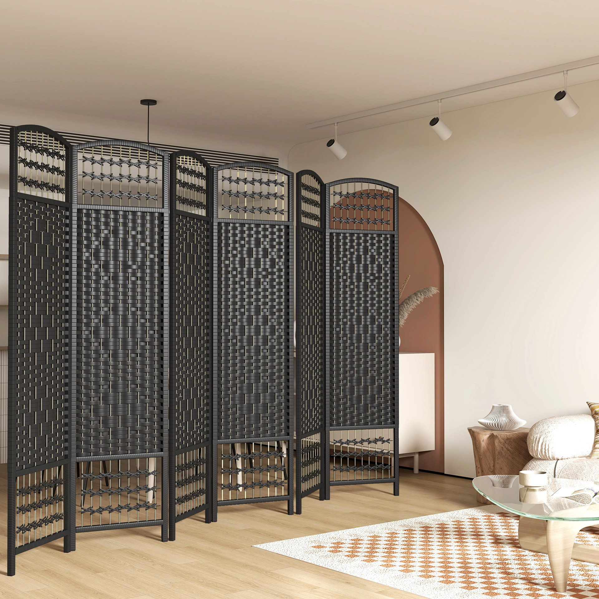 BalmyBoulevard 6 Panel Folding Privacy Screen , 5.6' Room Divider